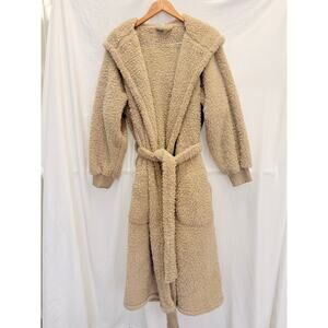 Potterybarn Hooded Bath Robe Teddy Faux‎ Fur Robe Cozy Sleepwear